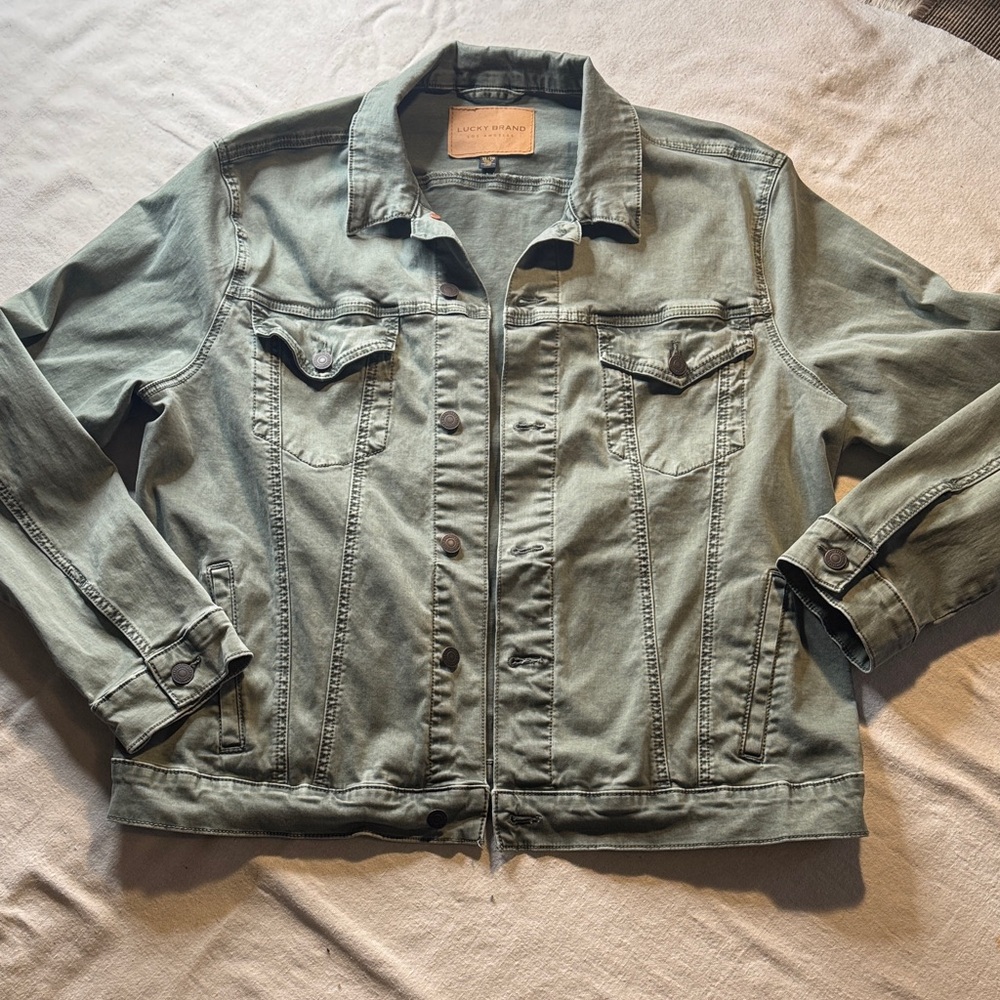 Men’s Lucky Brand Olive Green Denim Jacket XL